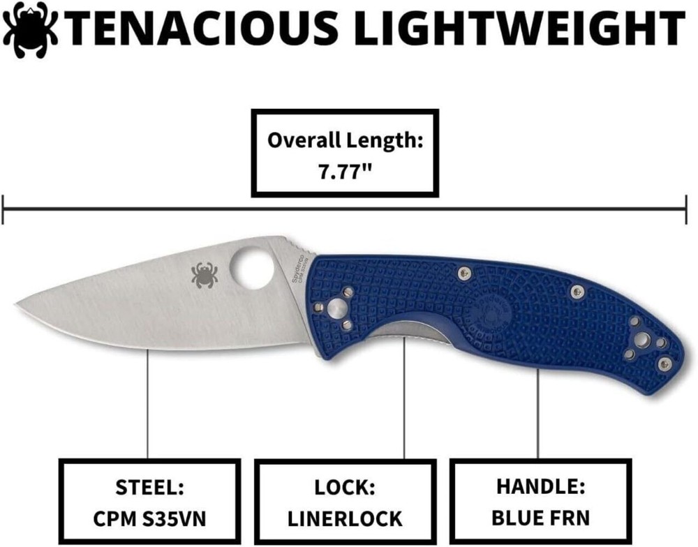 Spyderco Folding Knife Tenacious Plain Edge RUGGED