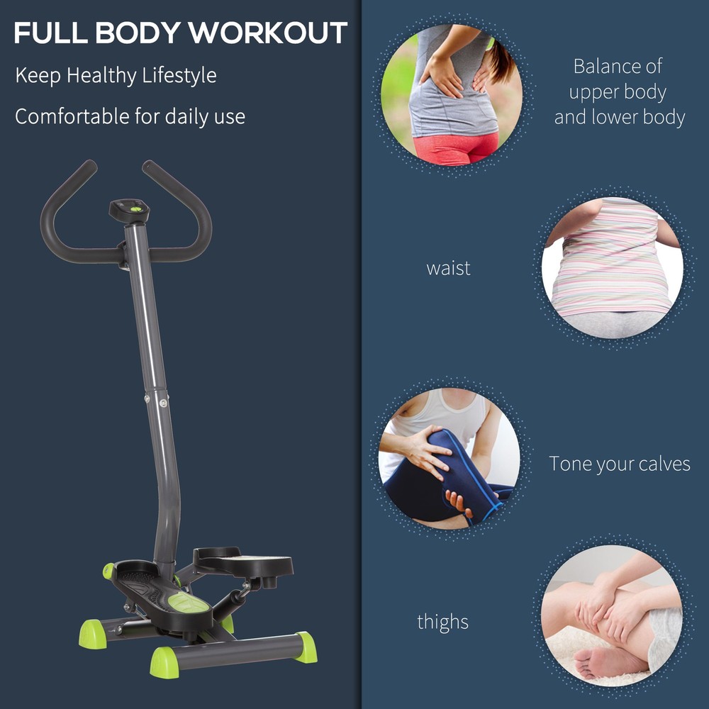 Step Machine Twist Stepper w/ Adjustable Resistance and Height, Grey