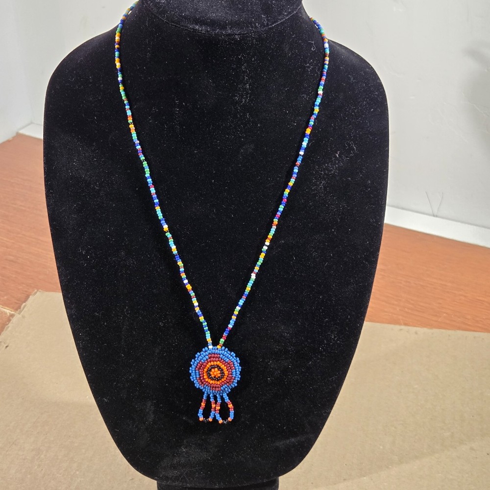 Authentic Navajo Beaded Neckless Native American Handcrafted 26"