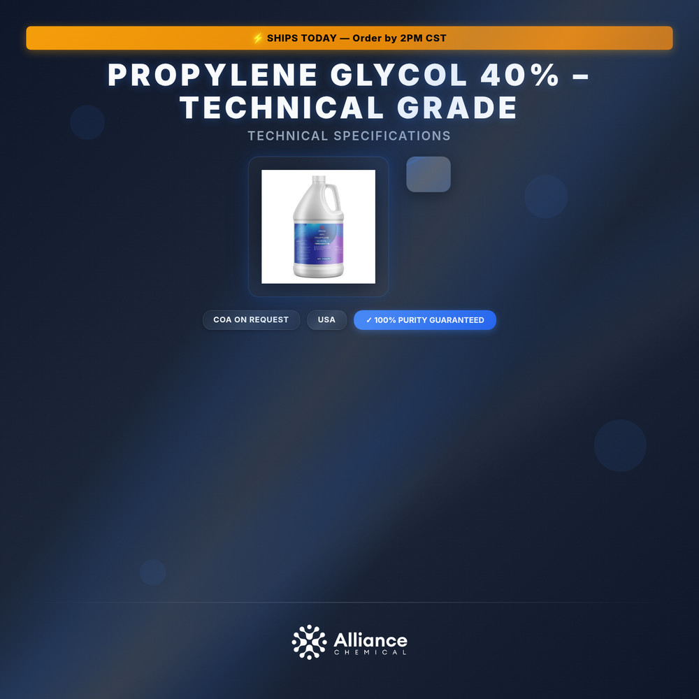 Propylene Glycol 40% – Technical Grade - 1 Gallon