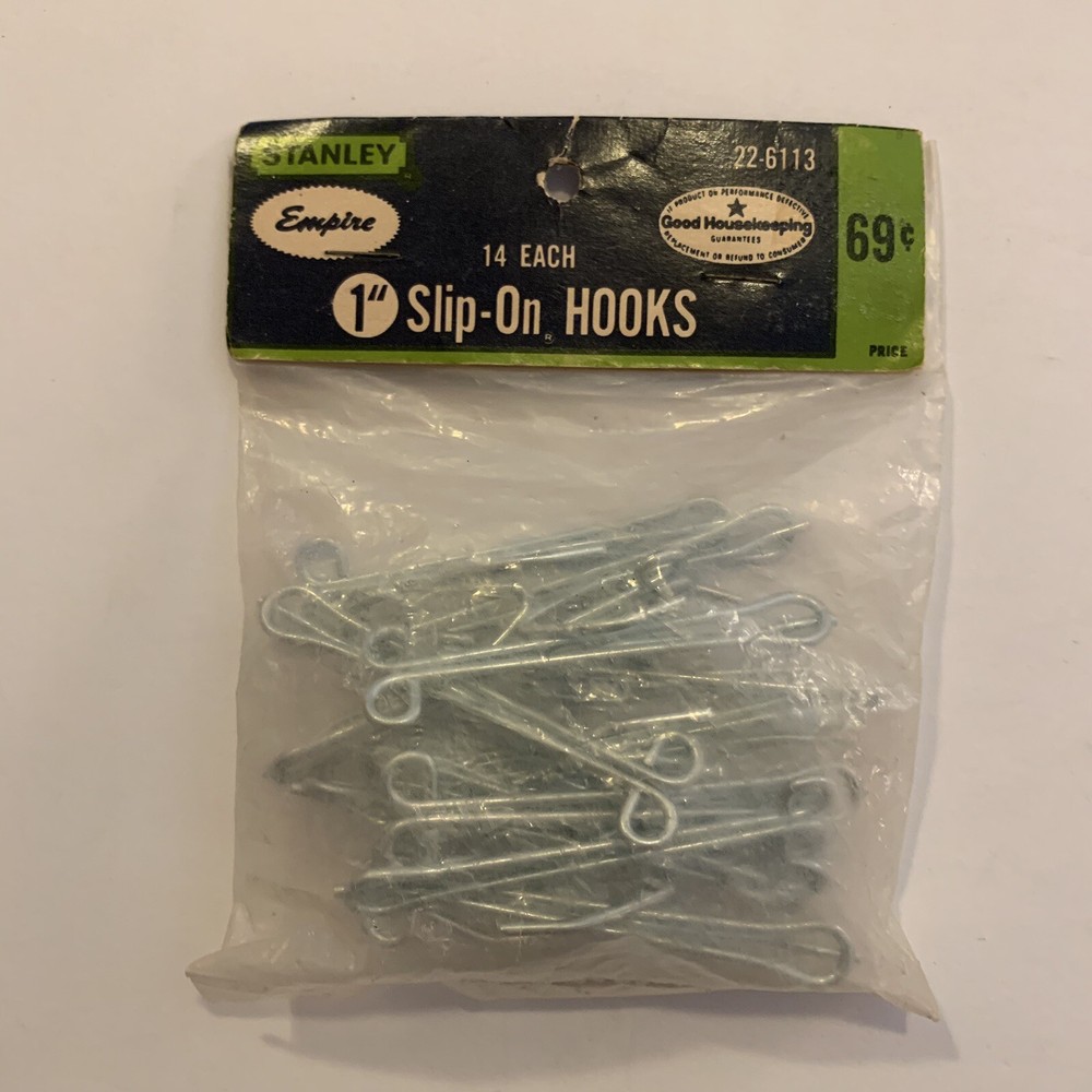 Vintage Drapery Slip On Hooks 1” Stanley Empire 14 Pc E23