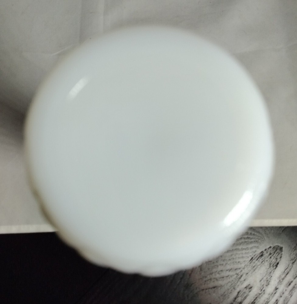 Old White Milk Glass Vase. Diamond Pattern 9 " Tall