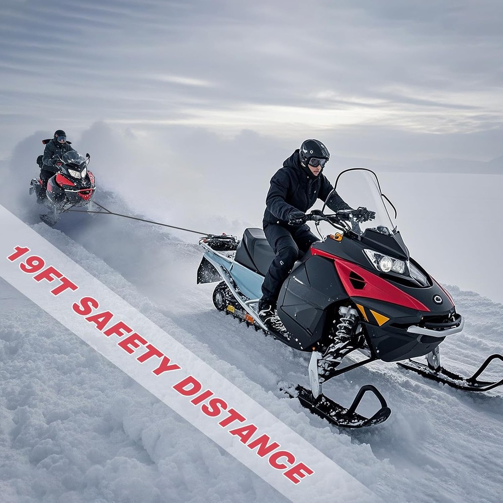 Heavy-Duty 19ft Tow Strap for Snowmobile, Tow Strap with Hook Quick Hook Up for