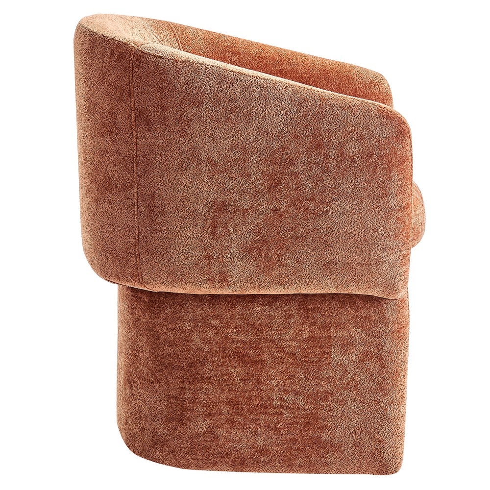 Verity Chenille Dining Armchair in Rust