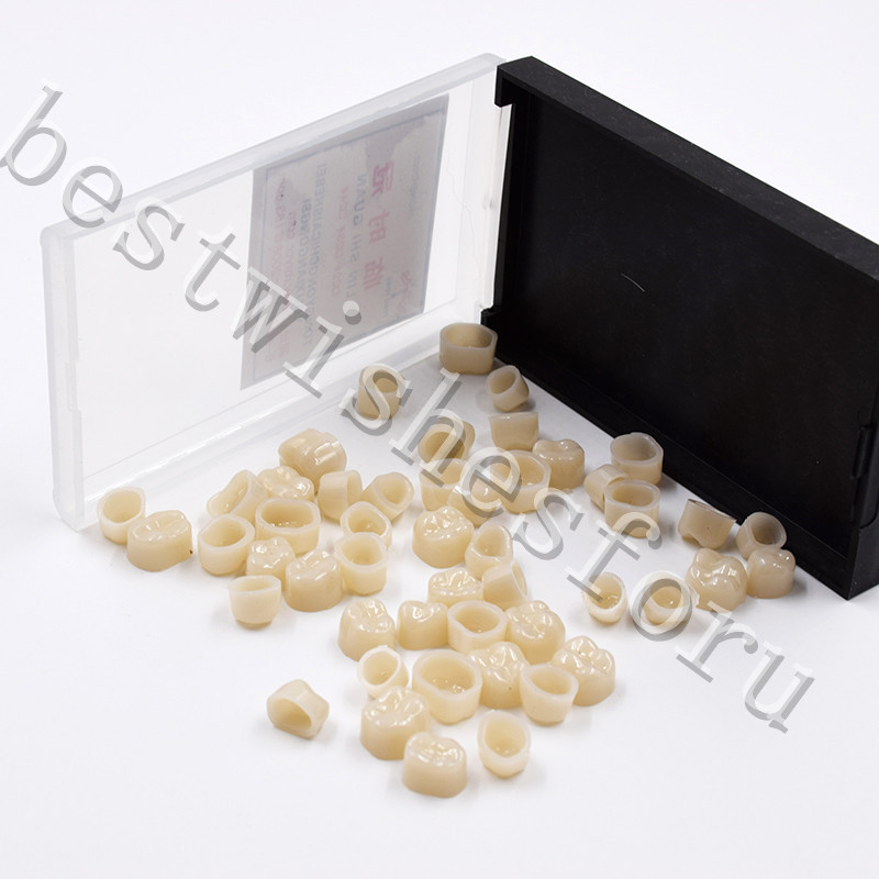 Dental Molar Temporary Crown Material Polycarbonate Caps Posterior Teeth 55 Pcs