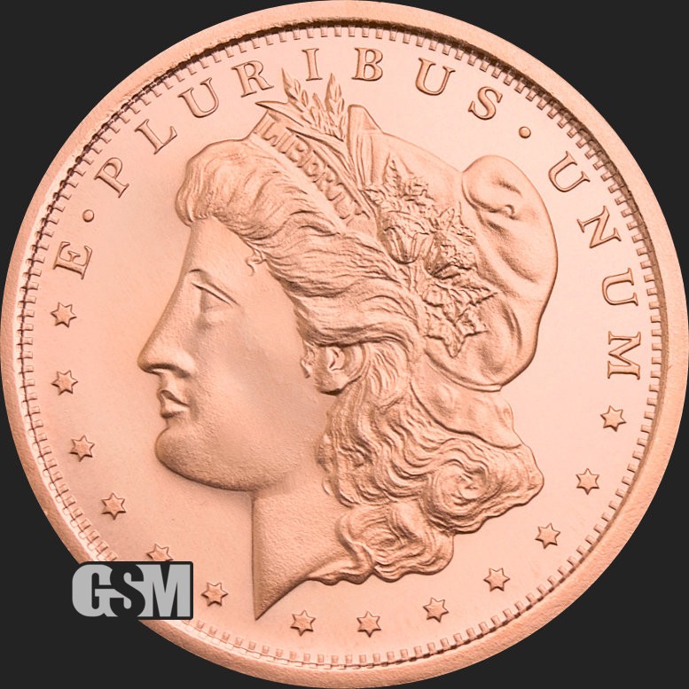 1 Oz. Solid .999 Fine Copper Round - Morgan Dollar Design - Golden State Mint