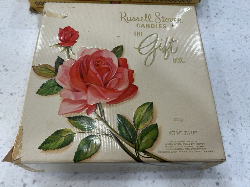 Two Vintage Whitman`sampler And One Russell Stover Candy Box EMPTY Boxes