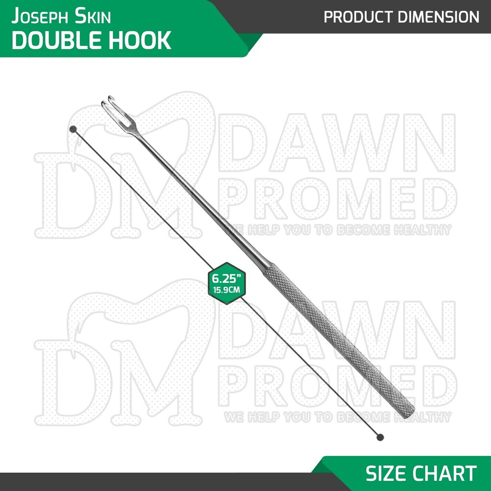 Joseph Skin Hook 2mm Double Sharp Prong 6.25" Retractor Surgical Instruments