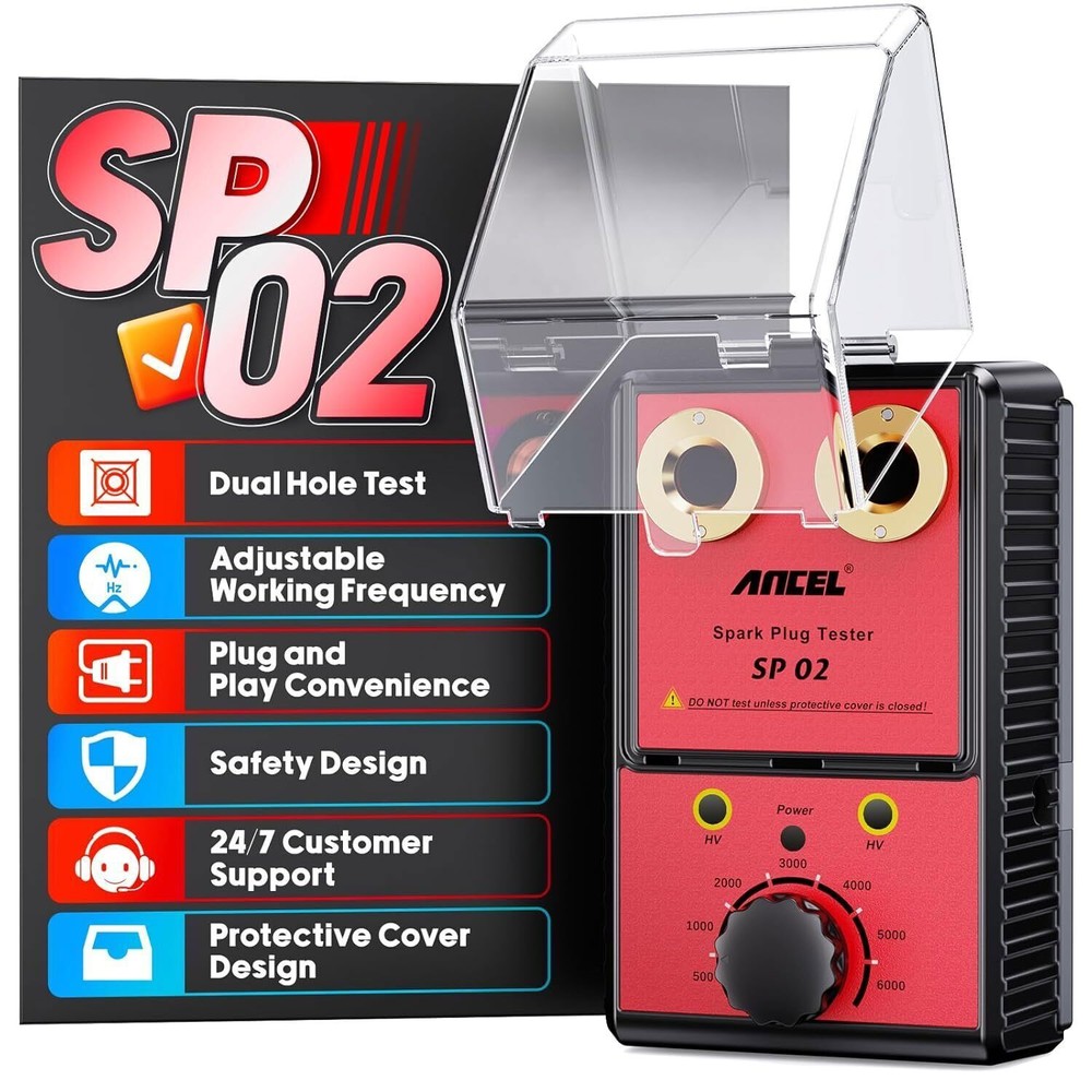 Spark Plug Tester Ignition Plug Analyzer Tool with Adjustable Dual Hole Socket