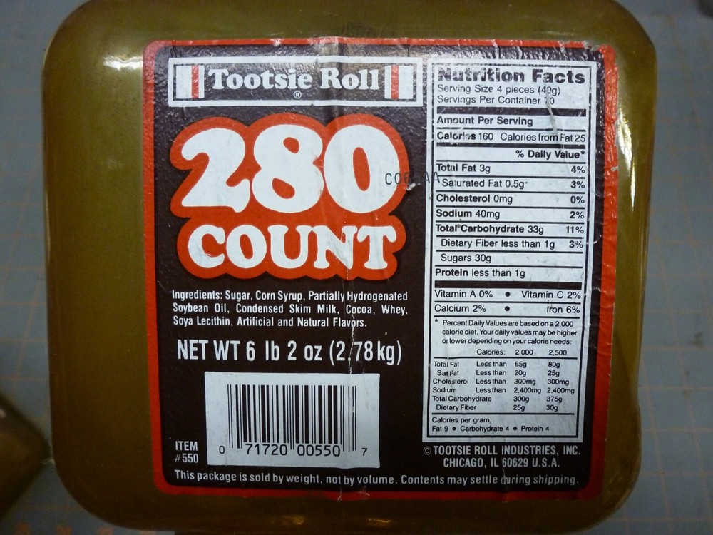 VTG EMPTY Tootsie Roll 280 Count Candy Counter Jar, Plastic Container