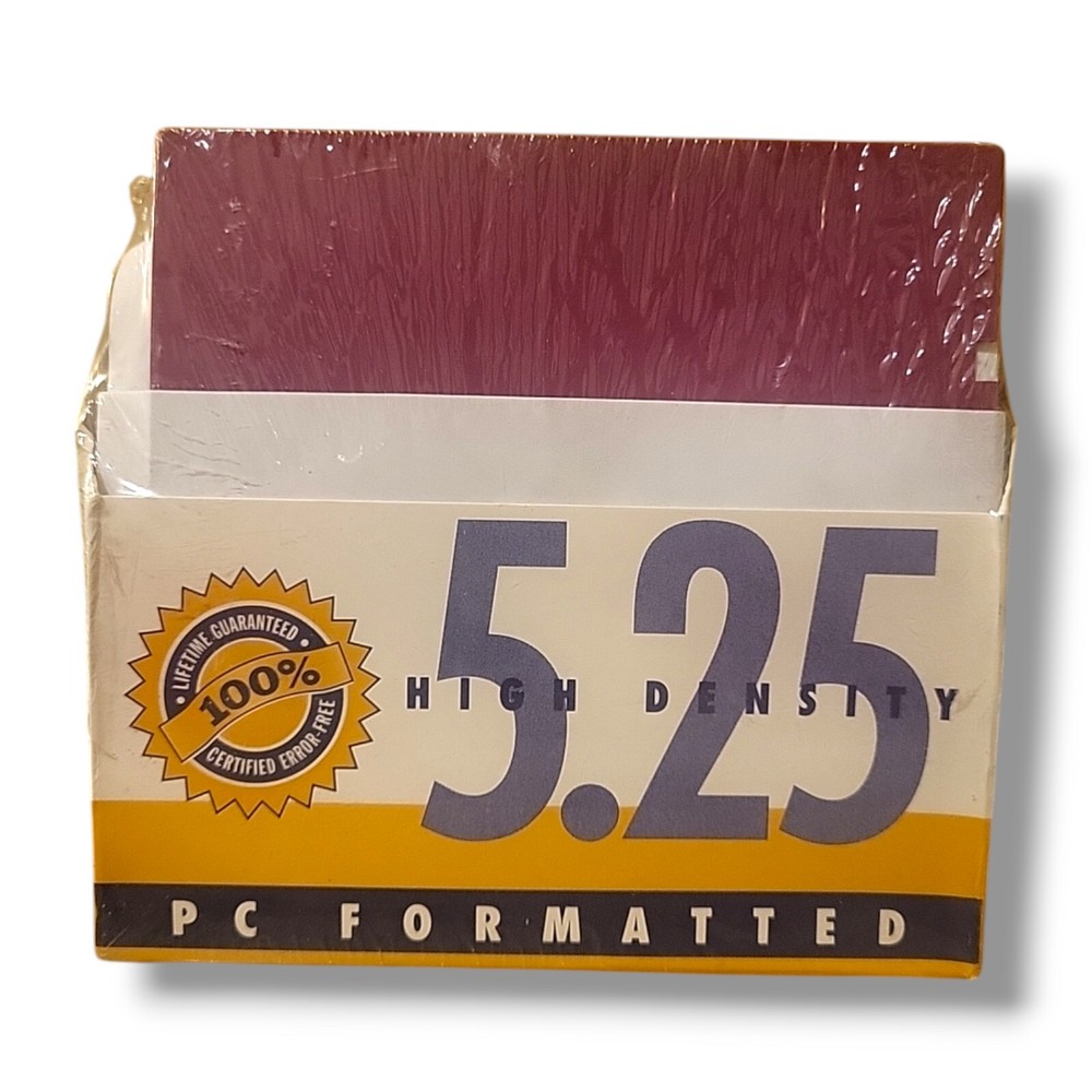 5.25" Premium High Density Diskettes PC Formatted, 25 Pack With Sleeves Included