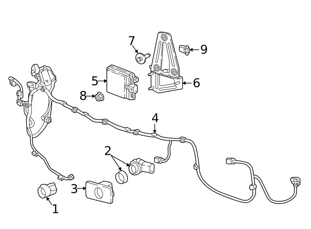 Genuine GM Front Object Alarm Sensor Wiring Harness 84592767