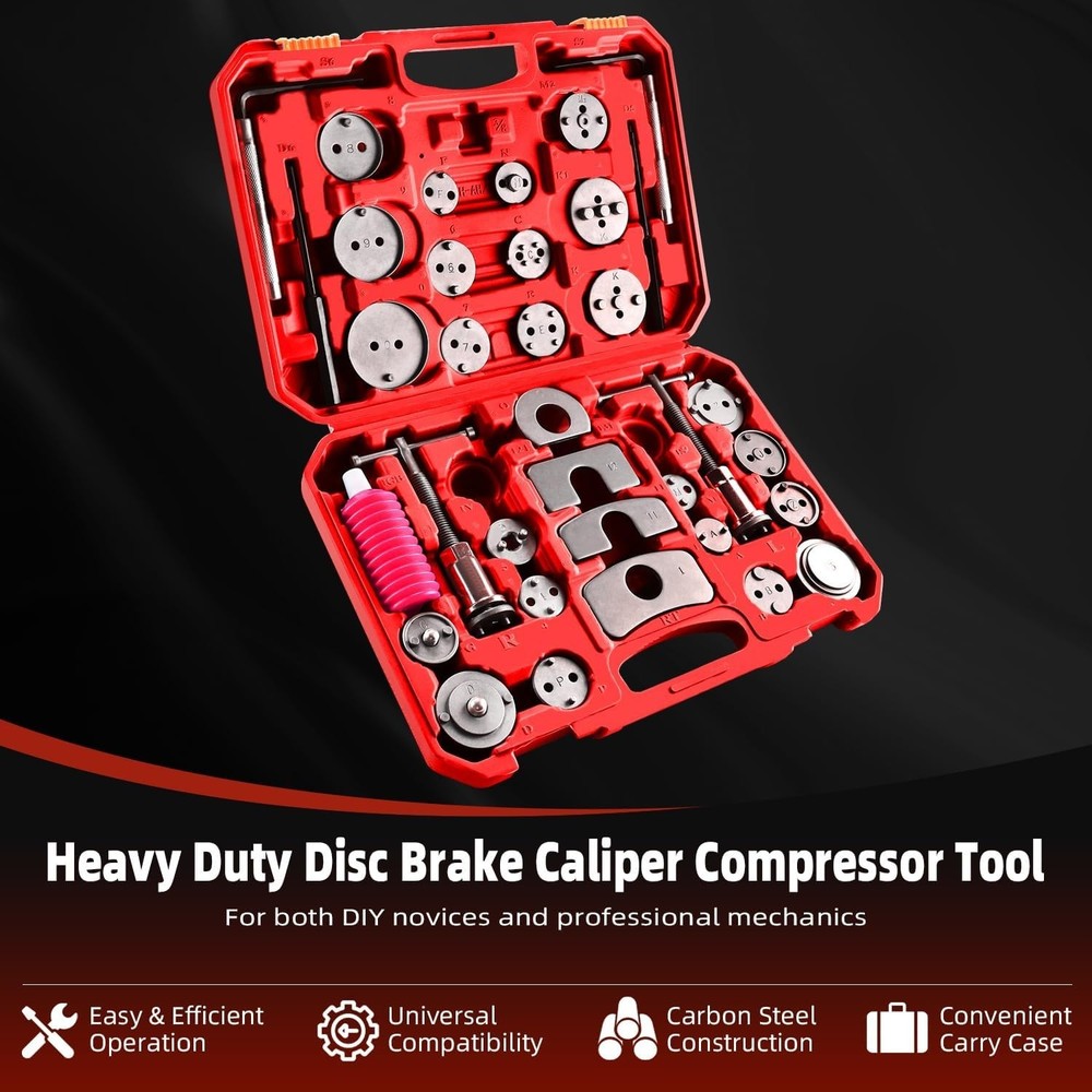 35PCS Disc Brake Caliper Tool Kit Heavy Duty Brake Caliper Compression Tools Kit