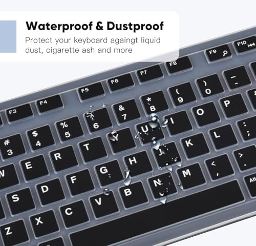Keyboard Cover Skin Compatible with Amazon Basics Wired USB Keyboard Black