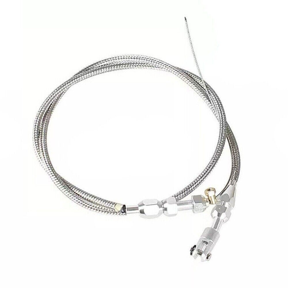 36" Length Adjustable Car Throttle Cable Accelerator Cable Replacement Silver E