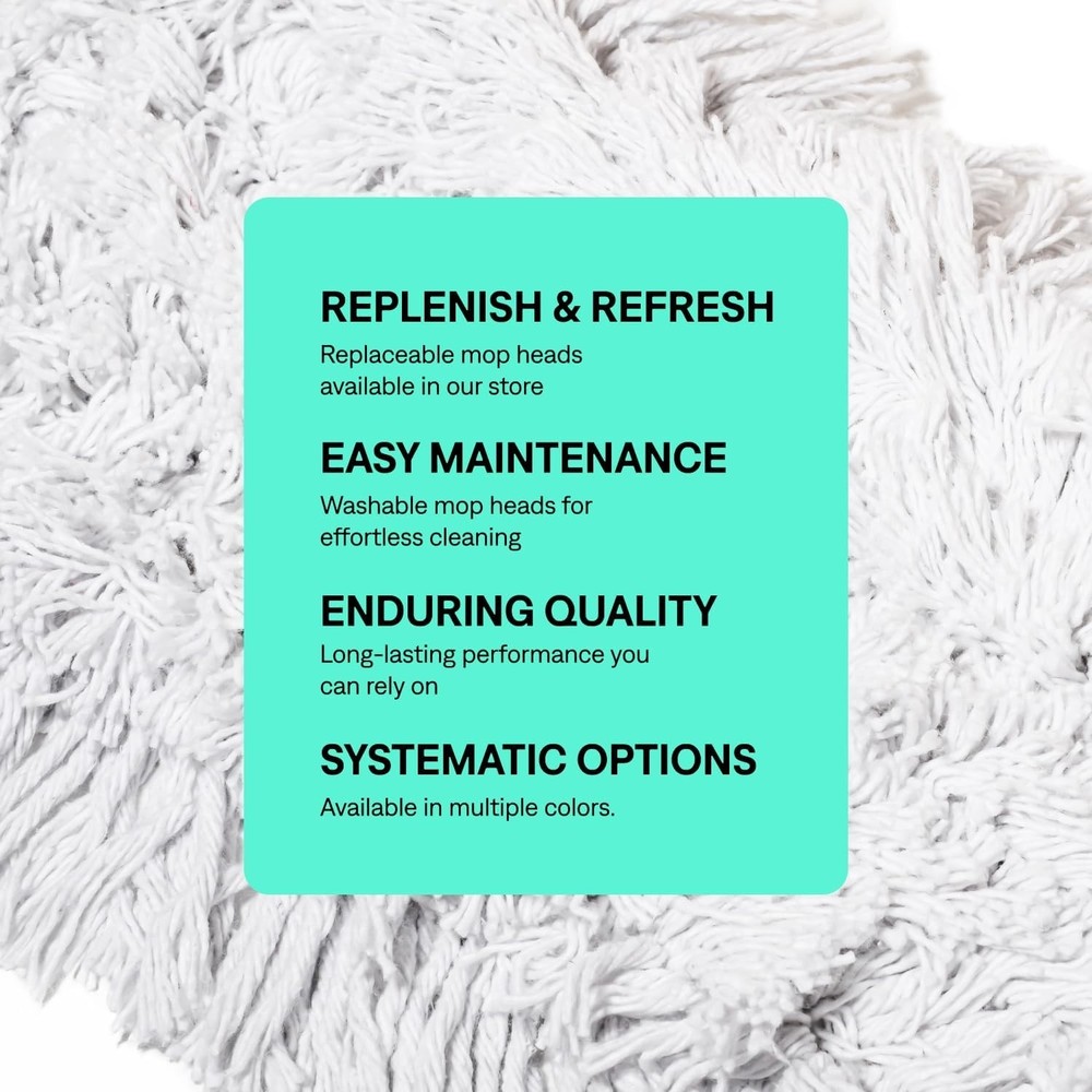 Efficient 24'' Cotton Mop Head - Reusable and Compatible with All Mop Frames