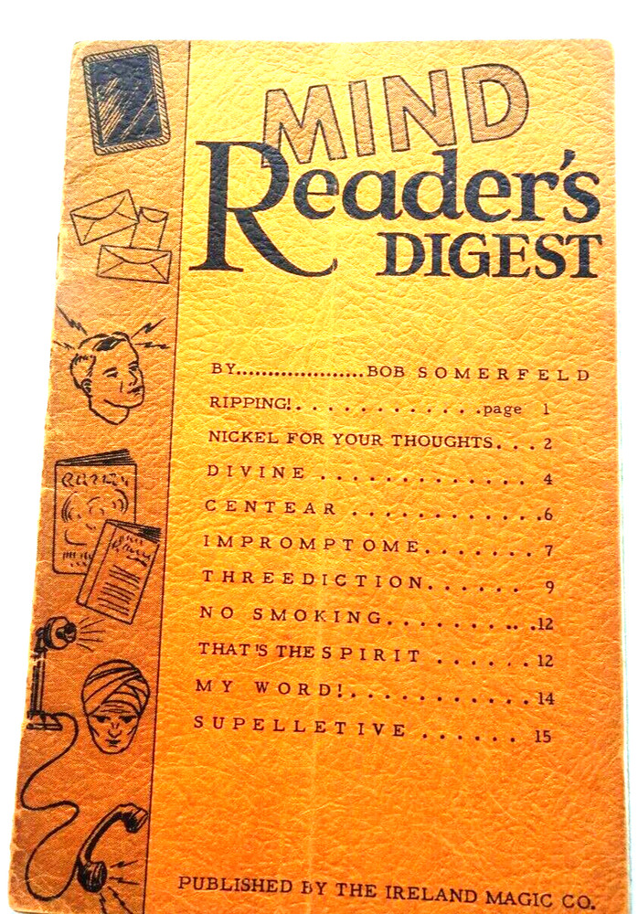 MAGIC - MIND Reader's Digest by Bob Somerfeld - Mental Magic