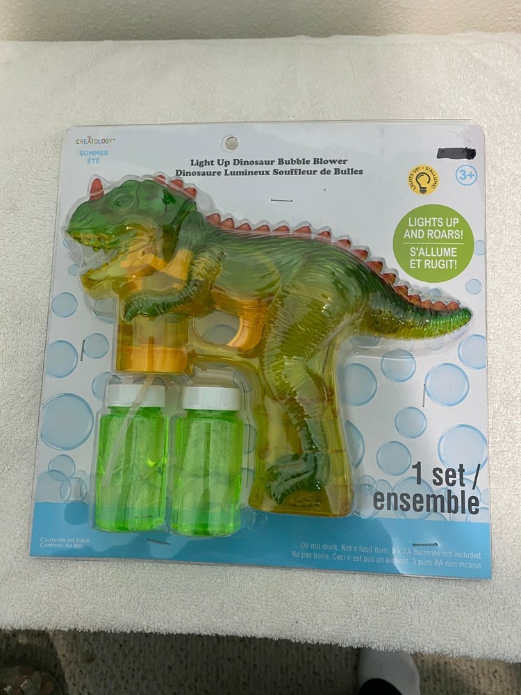 CREATOLOGY LIGHT UP DINOSAUR BUBBLE BLOWER NEW