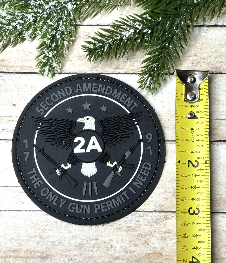 PVC Tactical Patch - Morale 2nd Amendment Patch - Gun Permit Eagle Patch
