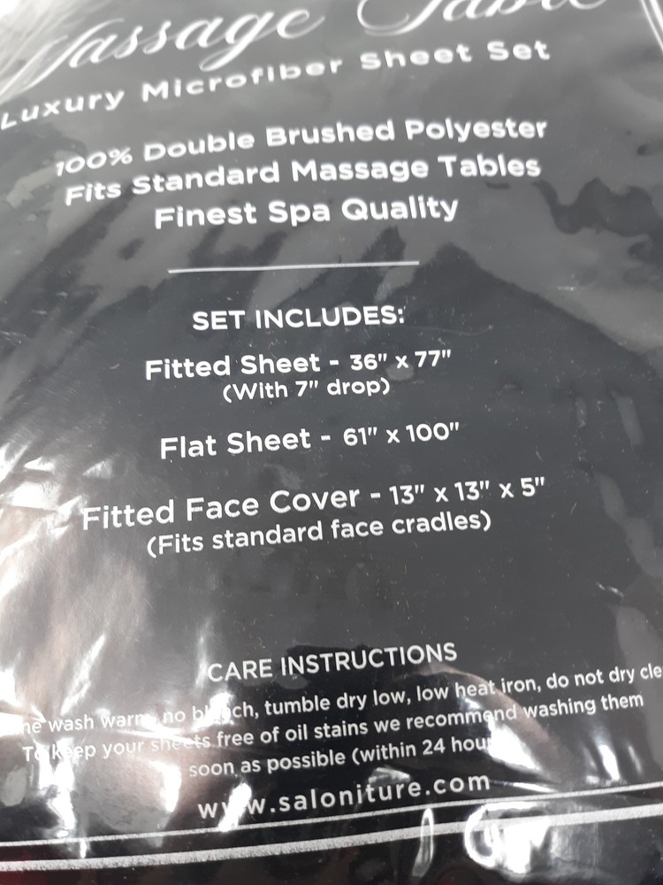 Saloniture 3-Piece Microfiber Massage Table Sheet Set