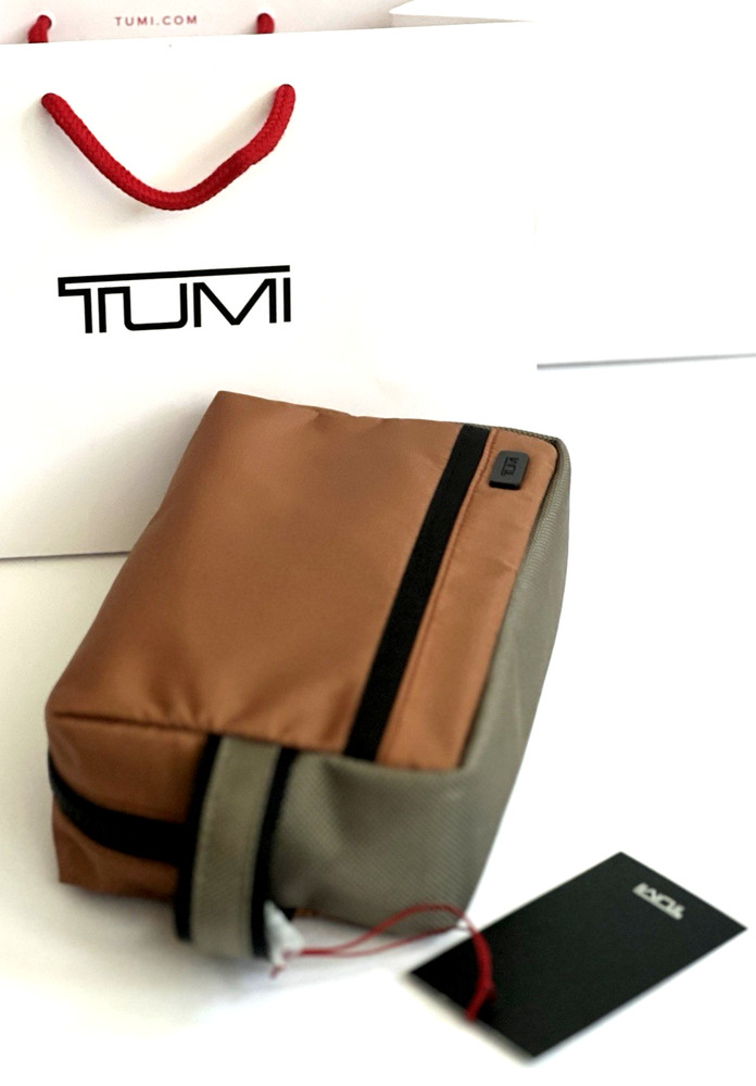 Tumi Cider Sand Medium Kit Travel Accessory Zipper Pouch Bag