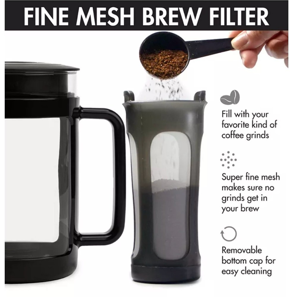 Primula Logan 1.6 qt. Cold Brew Coffee Maker with Protective Holder Filter