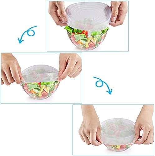 6PCS OstWony Silicone Stretch Lids Reusable Bowl Covers