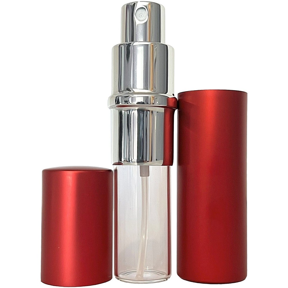 10ml 0.34oz empty glass spray deluxe bottles silver atomizer red casing