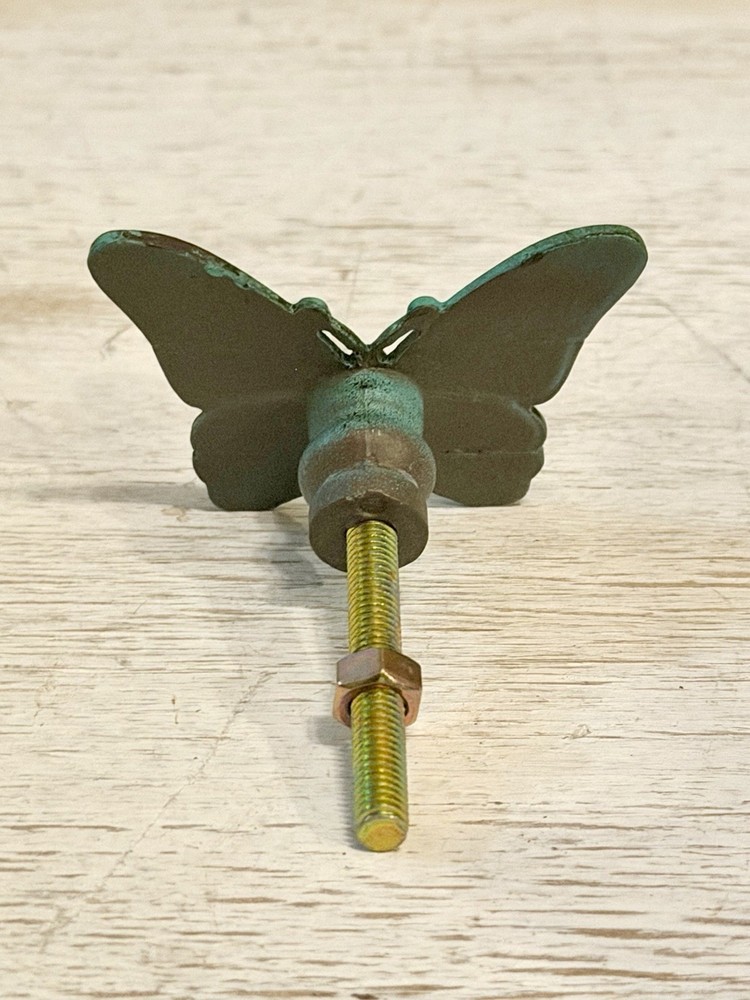 Rustic Antique Cast Iron Drawer Pulls Handle Butterfly Kitchen Cabinet Knob