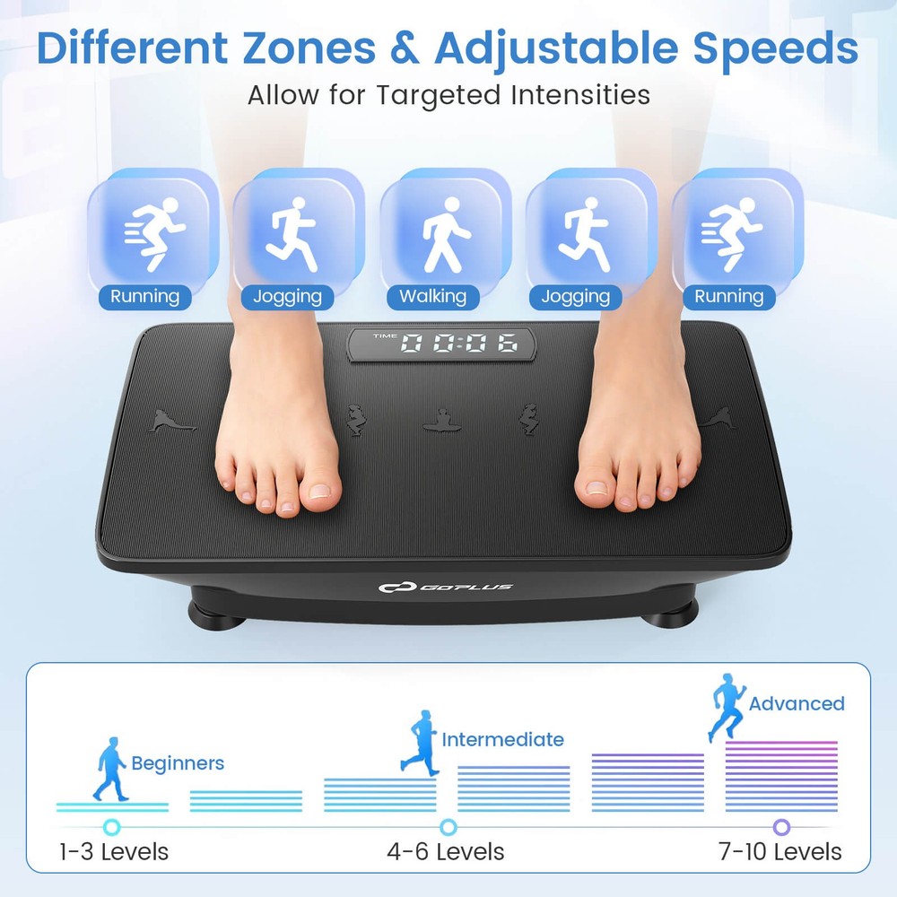 Vibration Plate Exercise Machine w/ Gravity Sensor, Remote Control, Bluetooth