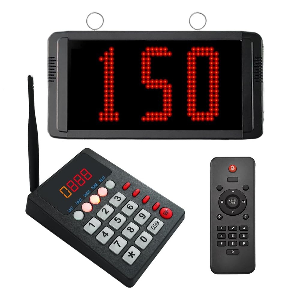 Wireless Queue Calling System Take a Number System 3-Dight Now Serving Number...