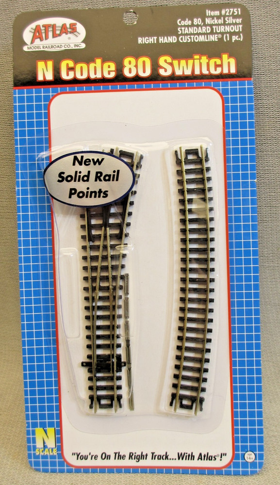 N scale Atlas Code 80 turnout 2751 Switch R Mint