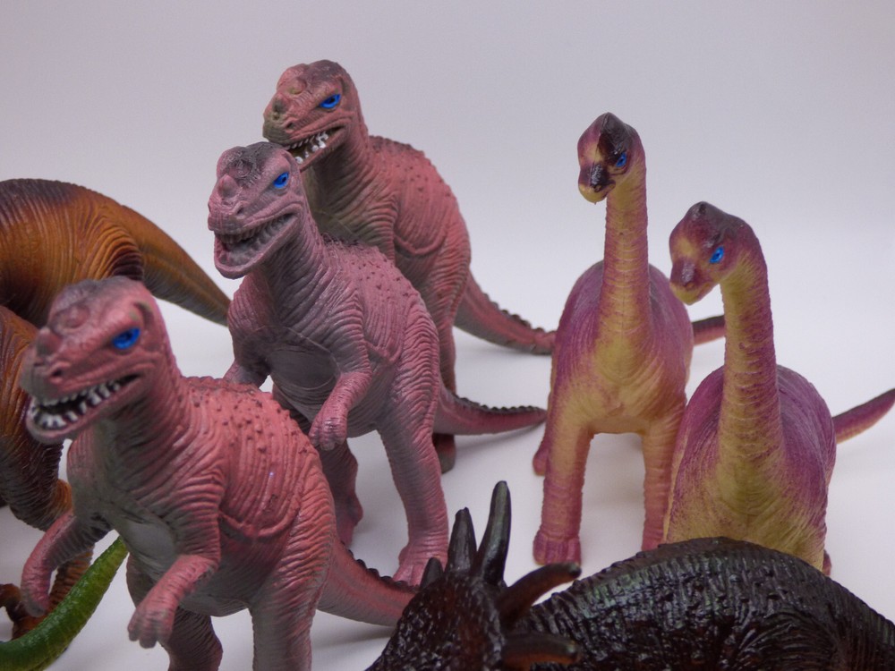 Assorted Medium Sized Plastic Dinosaur Toys - Lot of 11