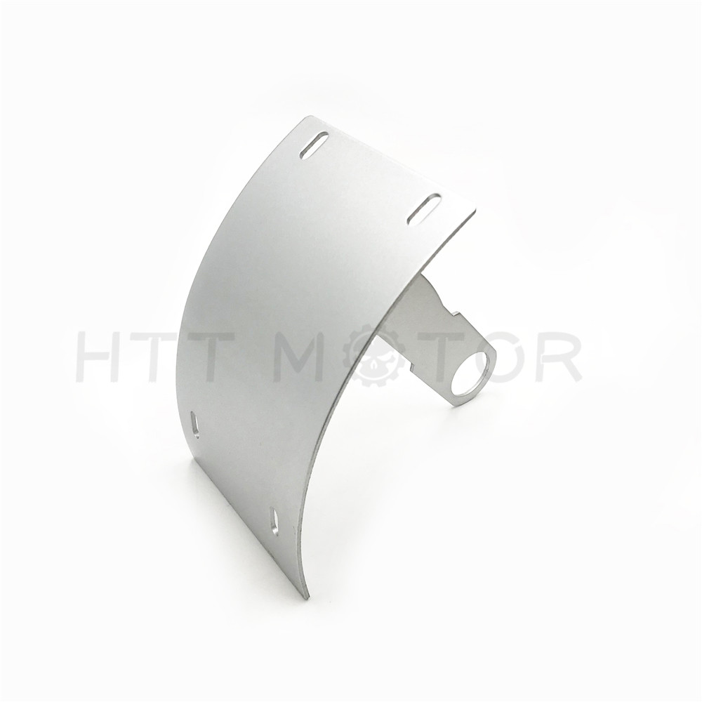 Silver Curved License Plate Relocator Frame Bracket Mount Tag Holder for 1" axle
