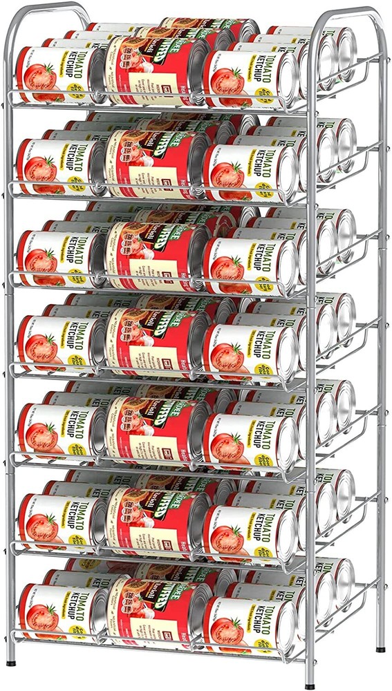 7-Tier Can Organizer Rack Dispenser for Pantry Storage Hold up to 84 cans Silver
