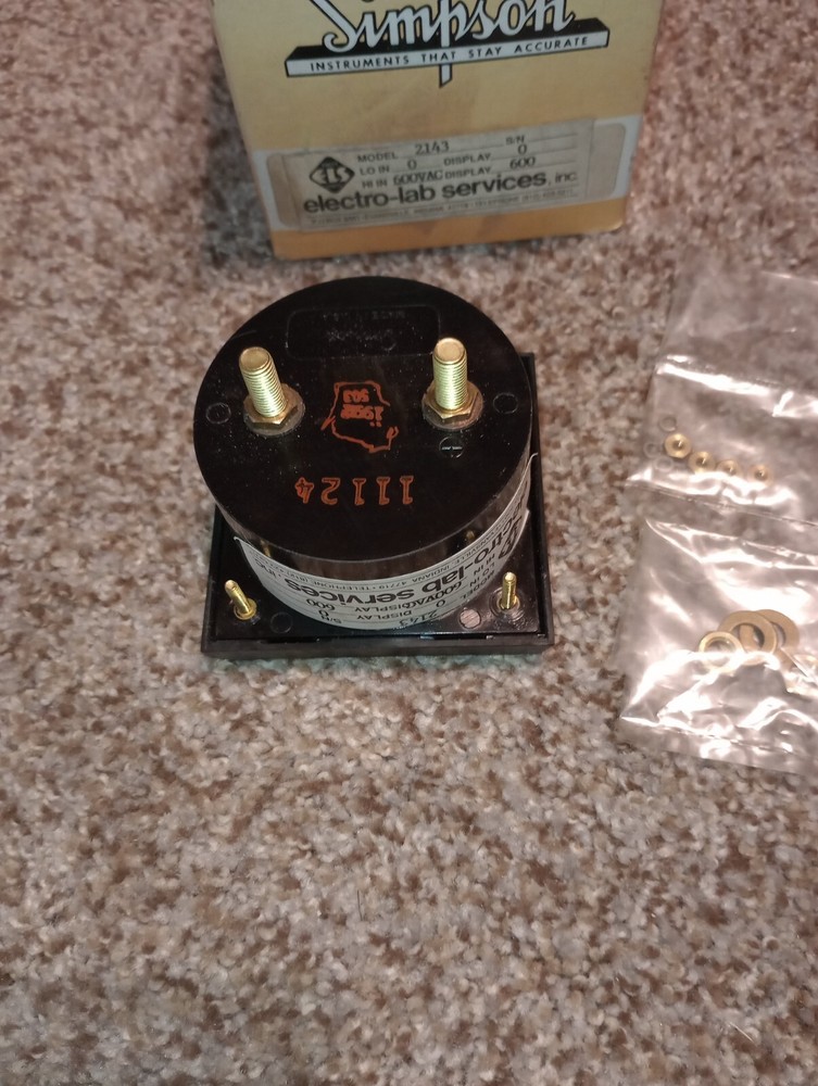 NEW GENUINE SIMPSON INSTRUMENTS MODEL 2143 PANEL METER 0-600VAC
