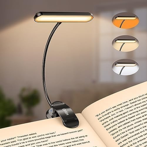 Gritin Rechargeable Book Light for Reading in Bed with 19 LED & Memory Function