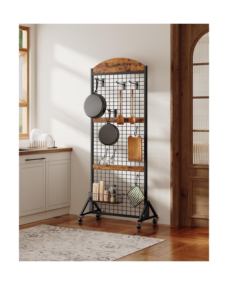 Grid Wall Panel 5.7’ x 2’ FT Grid Display Rack, Movable Gridwall Dis
