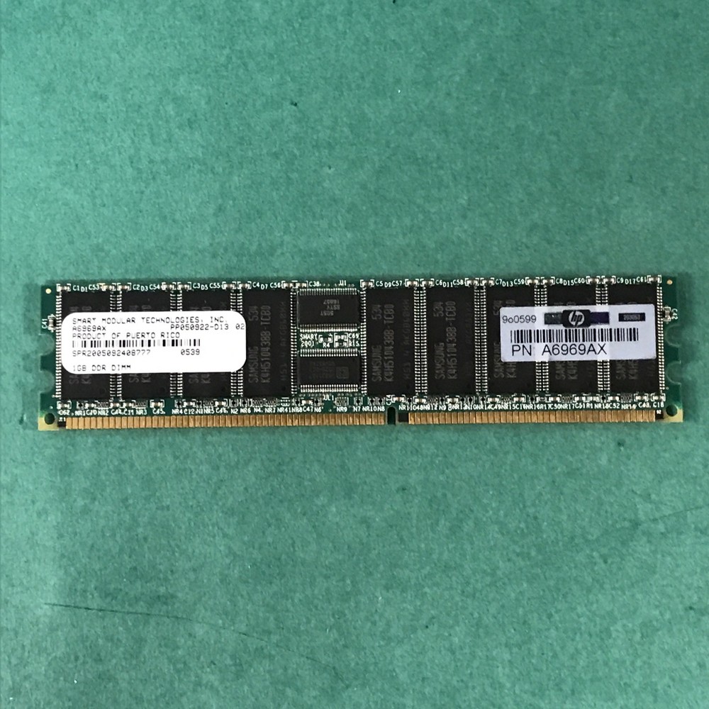 2 - HP A6969AX SMART MODULAR PC2100 DDR-266MHz ECC REG Memory Module INTEGRITY