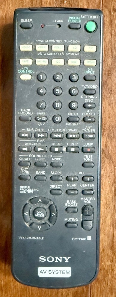 Original Sony RM-P501 AV Stereo Receiver Remote Control