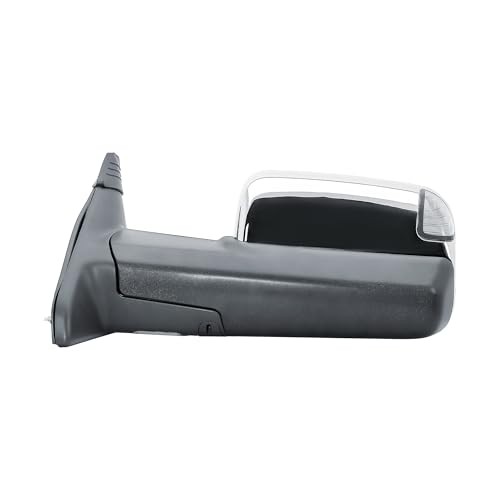 Replacement Driver Left Side Door Towing Mirror Chrome Chrome Driver (LH) Side