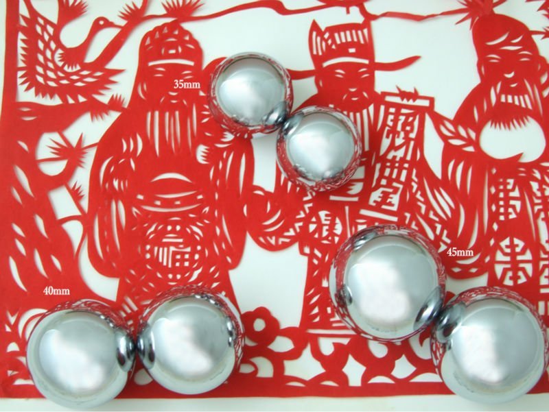Baoding Balls Solid Stainless Steel 35mm 2pcs For Wrist Strengthening Relaxation