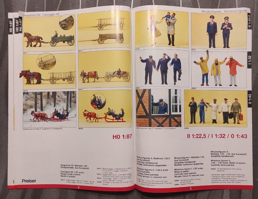 catalogue PREISER 2008 + tariff figures model railway train HO