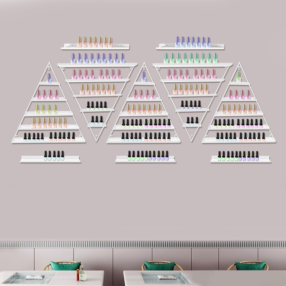 10PCS Triangular Nail Polish Racks, Wall-mounted Nail Polish Racks, 5-tier