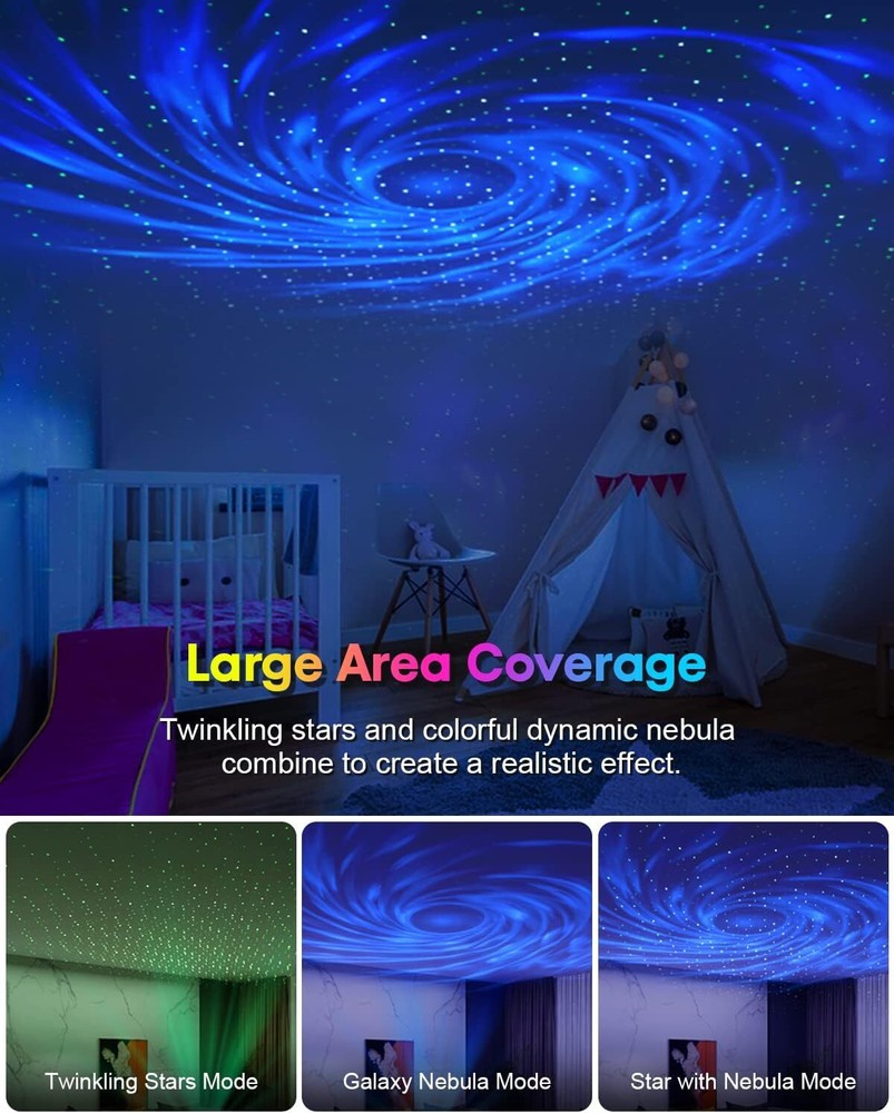 Galaxy Night Light Projector with Remote Control, Bluetooth Music Speaker & 5 Wh