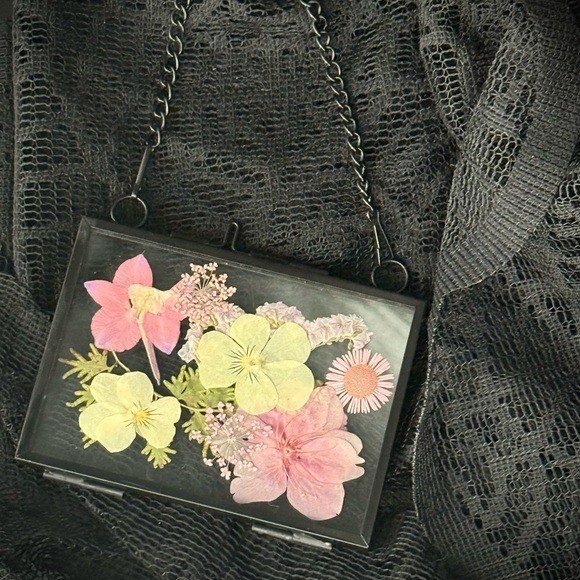 Handmade Dried floral window hanging.