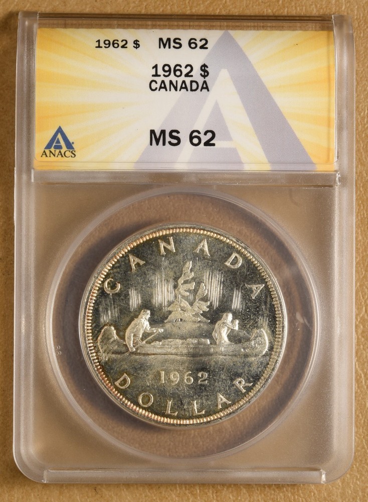 1962 Canada Silver Dollar ANACS MS62