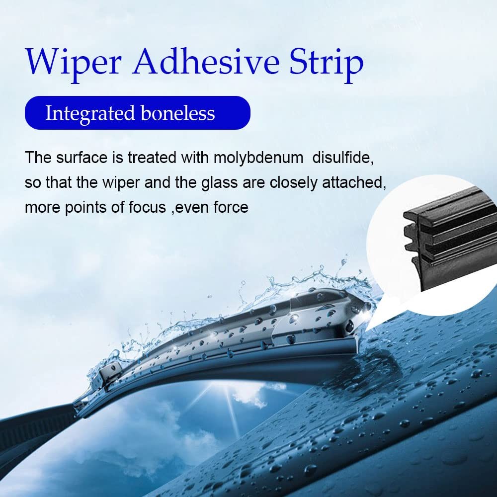 4PCS Wiper Blade Refill, 28 inch DIY Adjustable Universal Replacement Wiper B...