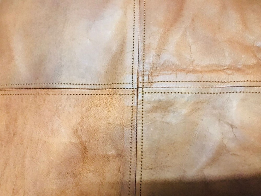 Authentic Moroccan Leather Pouf Handcrafted Boho Ottoman Genuine Leather Unstuff