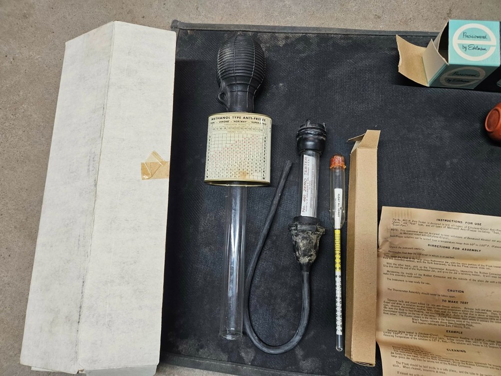 E. Edelmann Battery Tester and No.461 Zero Tester Hydrometer Set Boxes Manual